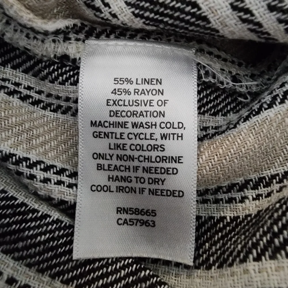 Caslon Black and Beige Striped Linen Blend Shorts Women Size L - Picture 7 of 10
